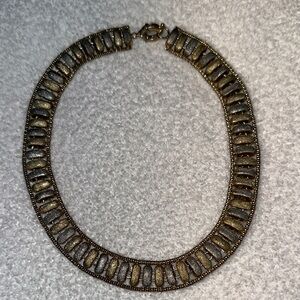 Vintage Art Deco Style Gold Tone Collar Necklace